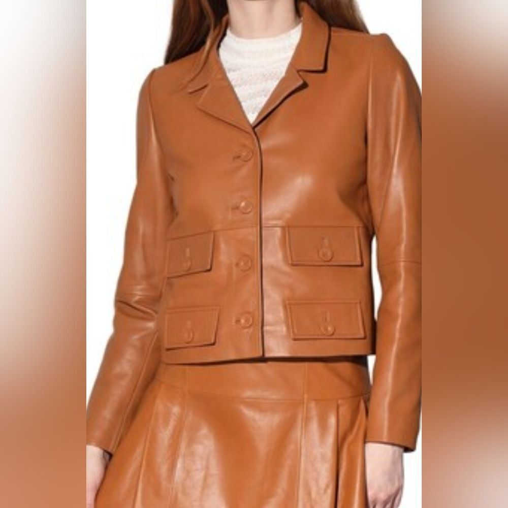 NWT Walter Baker Camel Leather Jacket SZ L